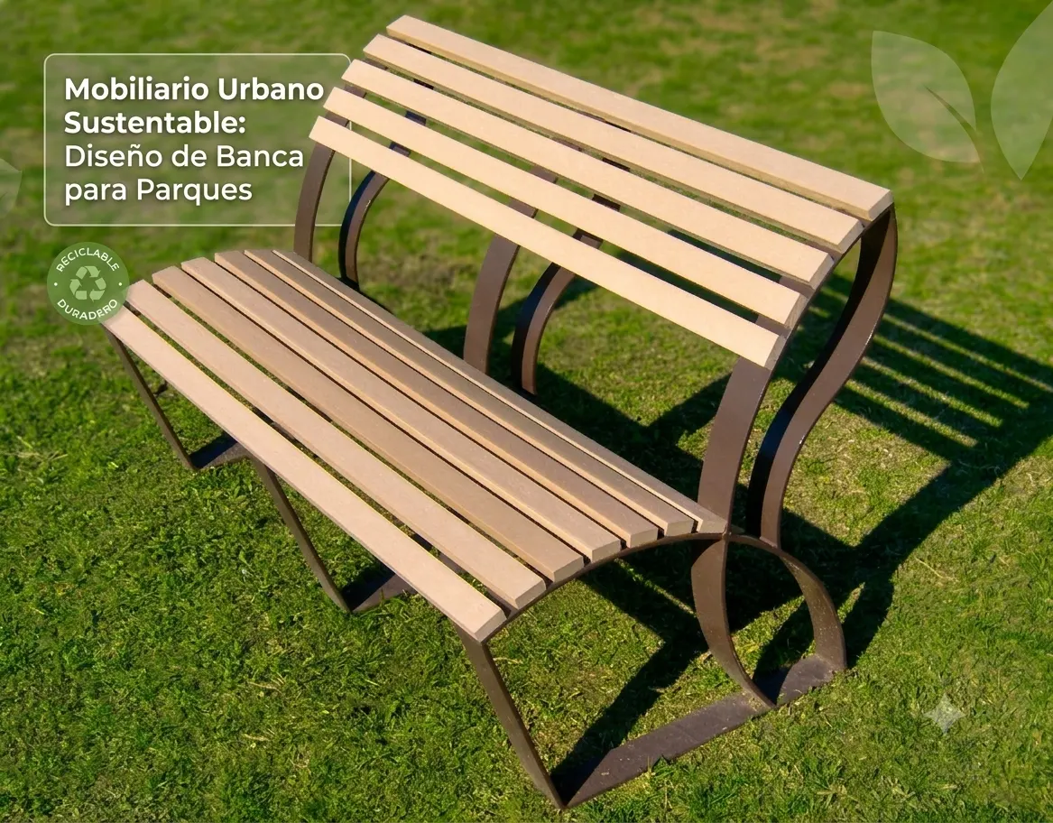 Bancas de plástico reciclado para parques y espacios públicos en México