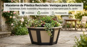 Maceteros de plástico reciclado para exteriores y jardines