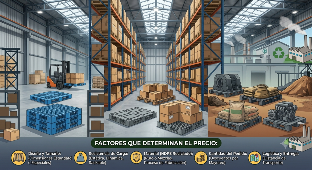 Tarima de plástico reciclado, precio en México