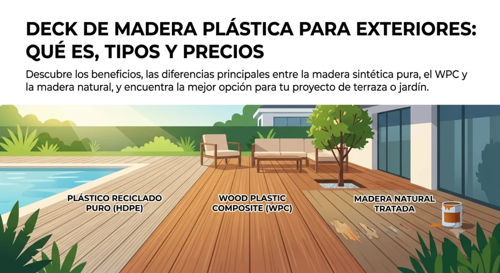 Deck de madera plástica para exteriores
