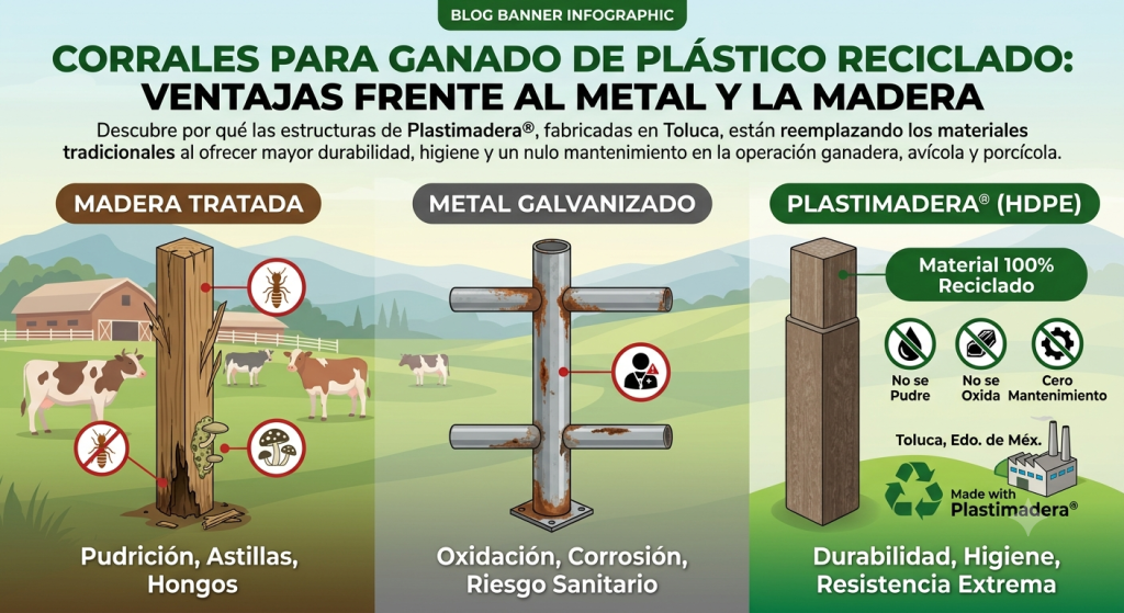 Corrales para ganado de plástico reciclado